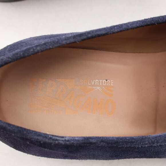 Salvatore Ferragamo Flori 2 Men\'s 9 EE Blue Suede Loafer Slip On Dress Shoes main image 9